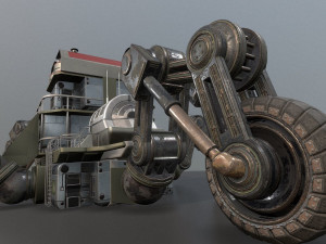 futuristic five-wheeled building - five wheeler Model 3D