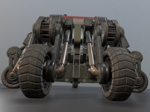 futuristic five-wheeled building - five wheeler Model 3D