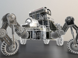 futuristic five-wheeled building - five wheeler Model 3D