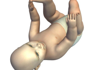 human fetus and baby playing 3D-Modell