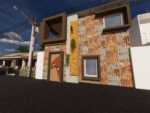 denah rumah minimalis 2 lantai 3D Model