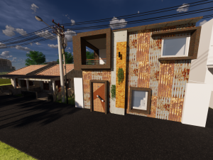 denah rumah minimalis 2 lantai Modèle 3D