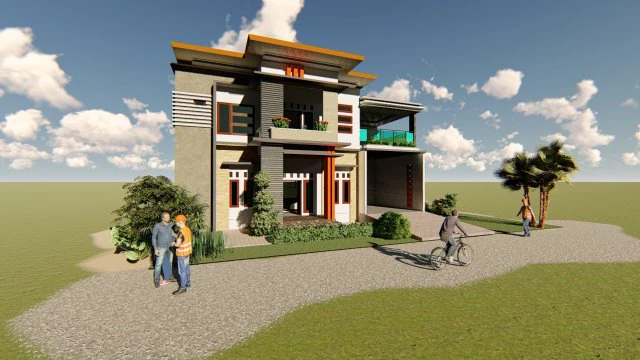 denah rumah minimalis 2 lantai 3D Model .c4d .max .obj .3ds .fbx .stl .blend 