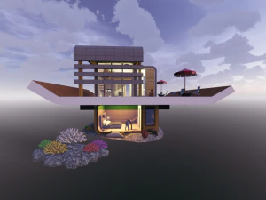 floating homes interior and exsterior 3D Model