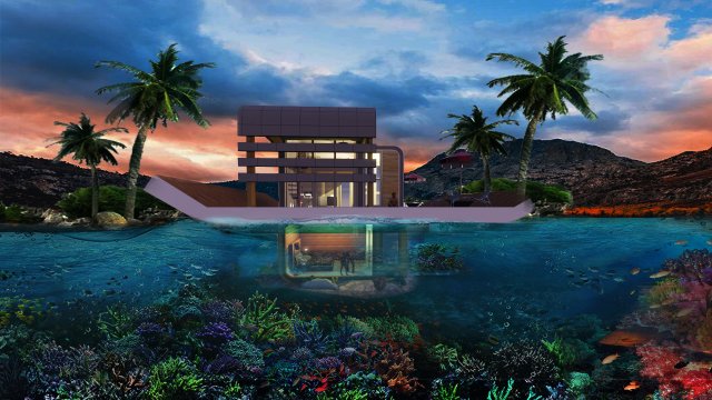 floating homes interior and exsterior 3D मॉडल .c4d .max .obj .3ds .fbx .stl .blend 