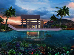 浮遊住宅の内外装 3Dモデル