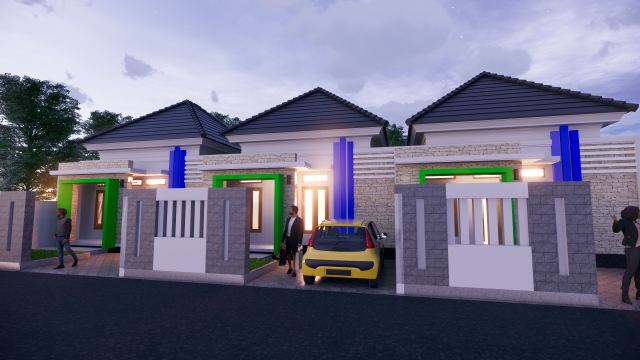 rumah minimalis tipe 45 Model 3D .c4d .max .obj .3ds .fbx .stl .blend 