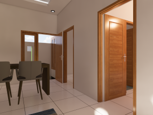 rumah minimalis tipe 45 Model 3D
