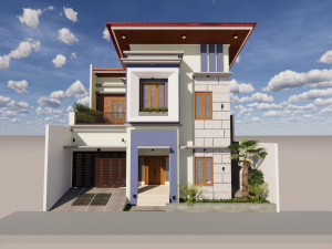 denah rumah minimalis 2 lantai-minimalist house 2 floor 3 unit room 3D Model