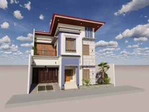 denah rumah minimalis 2 lantai-minimalist house 2 floor 3 unit room 3D Model