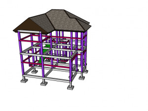 denah rumah minimalis 2 lantai-minimalist house 2 floor 3 unit room 3D Model
