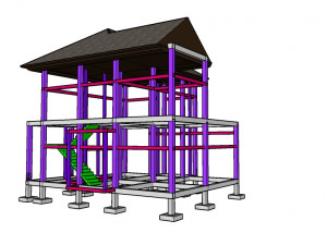denah rumah minimalis 2 lantai-minimalist house 2 floor 3 unit room 3D Model