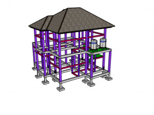 denah rumah minimalis 2 lantai-minimalist house 2 floor 3 unit room 3D Model