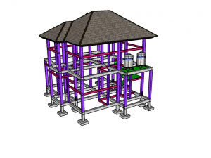 denah rumah minimalis 2 lantai-minimalist house 2 floor 3 unit room 3D Model