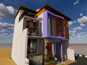 house design split level 900 x 1000 m 3D Model