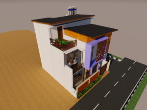 house design split level 900 x 1000 m 3Dモデル