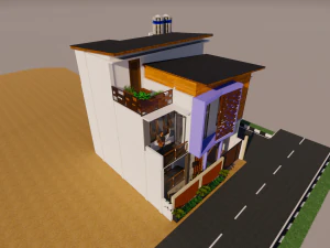 house design split level 900 x 1000 m 3D Model