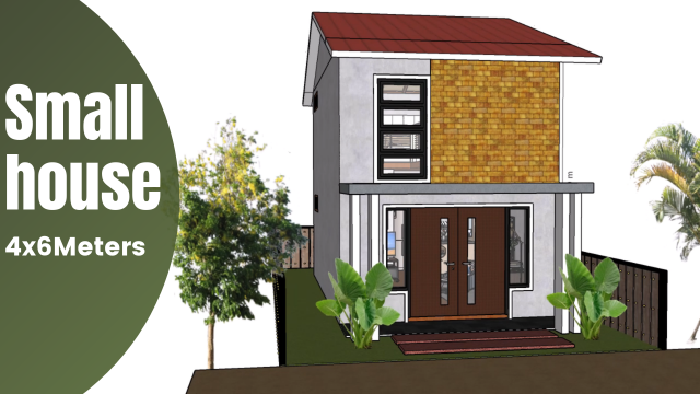 small house 4 x 6 meters Modelo 3D .c4d .max .obj .3ds .fbx .stl .blend 