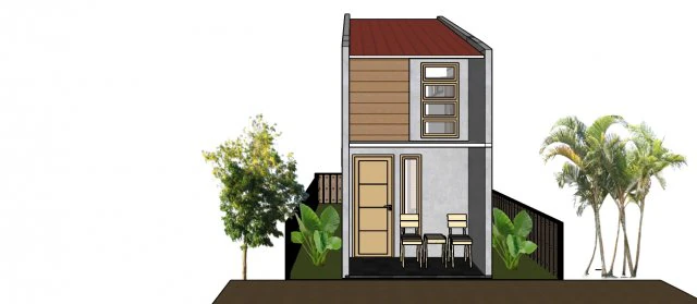 small house 3x95 meter 3 bedroom 285 sqm 3D Print Model .c4d .max .obj .3ds .fbx .stl .blend 