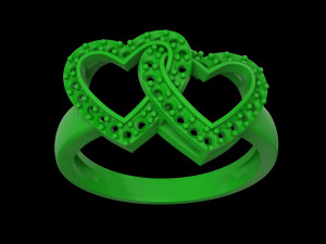 2 hearts ring 3D 打印模型