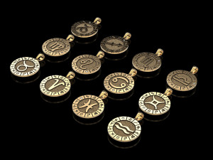 12 zodiac signs horoscope charm pendant 3D Print Model