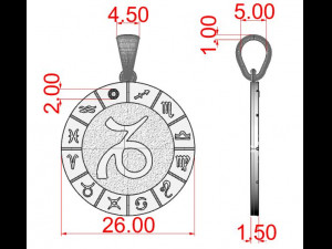 12 zodiac signs horoscope charm pendant Modelo de impresión 3D