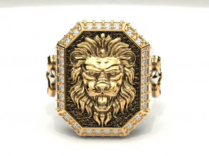 a large ring with a lion and an all-seeing eye new ubdate 3D Print Model