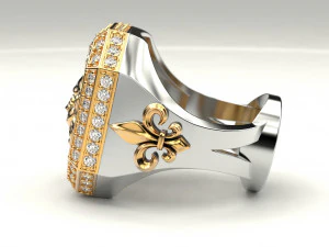 a large ring with a lion and an all-seeing eye new ubdate 3D Print Model