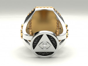 a large ring with a lion and an all-seeing eye new ubdate 3D 打印模型