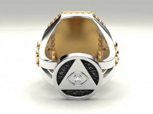 a large ring with a lion and an all-seeing eye new ubdate 3D Print Model