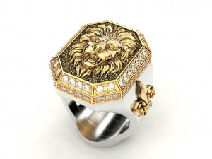 a large ring with a lion and an all-seeing eye new ubdate 3D Print Model