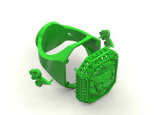 a large ring with a lion and an all-seeing eye new ubdate 3D 打印模型