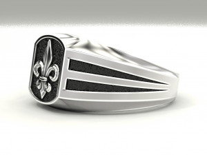 a mans ring with a heraldic lily Modelo de impresión 3D