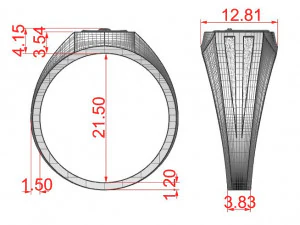 a mans ring with a heraldic lily 3D Print Model