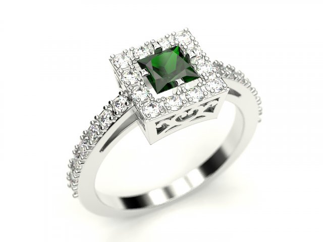 a ring with a square stone 3Dプリントモデル .c4d .max .obj .3ds .fbx .stl .blend 