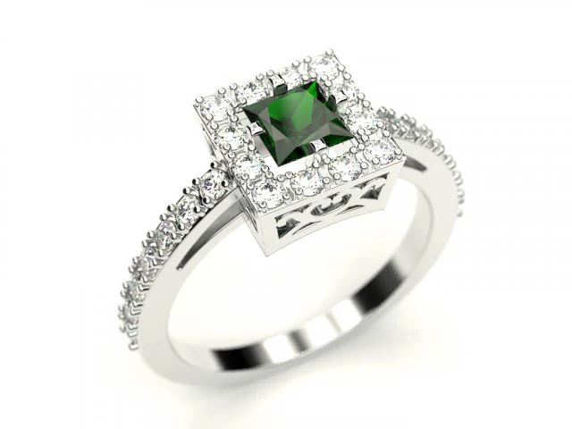 a ring with a square stone 3D Print Model .c4d .max .obj .3ds .fbx .stl .blend