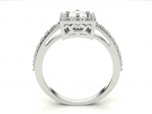 a ring with a square stone 3D Print Model
