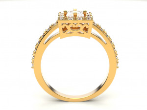 a ring with a square stone 3Dプリントモデル