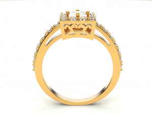 a ring with a square stone 3D Print Model