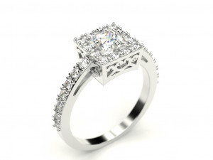 a ring with a square stone 3Dプリントモデル