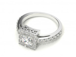 a ring with a square stone 3Dプリントモデル