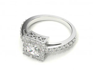 a ring with a square stone 3D Print Model