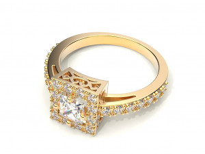 a ring with a square stone 3Dプリントモデル