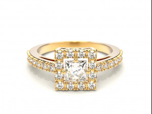 a ring with a square stone 3Dプリントモデル