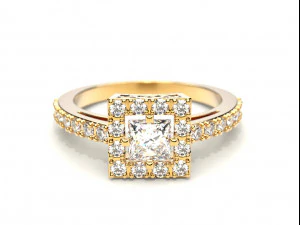 a ring with a square stone 3D Print Model