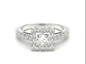 a ring with a square stone 3D Print Model