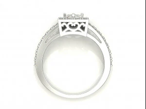 a ring with a square stone 3D Print Model