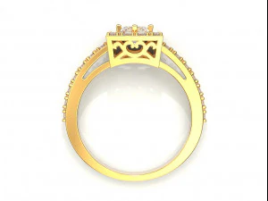 a ring with a square stone 3D Print Model