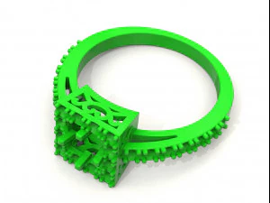 a ring with a square stone 3D Print Model