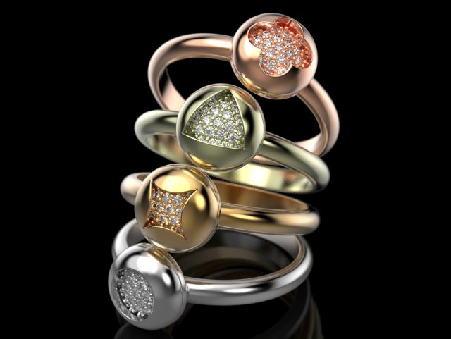 adorable rings Modèles 3D en vedette .c4d .max .obj .3ds .fbx .stl .blend 